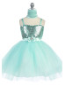 Tutu Sequin Knee Length Flower Girl Dress With Bow